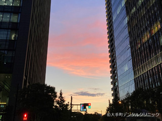 東京大手町の夕焼け
